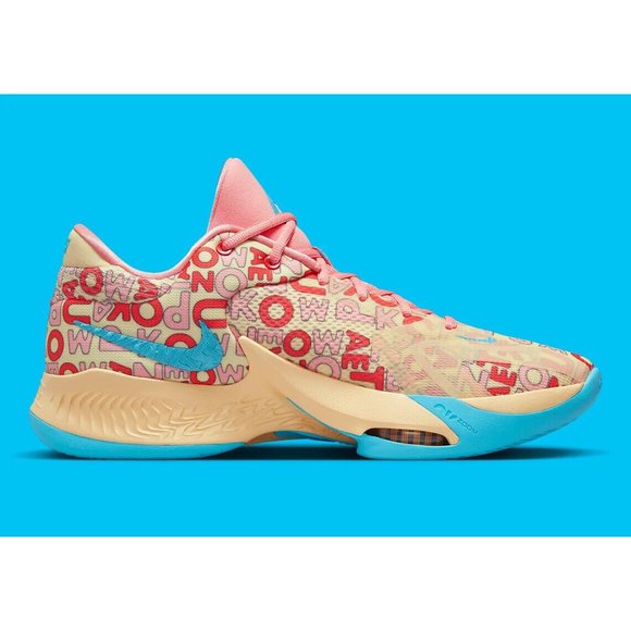 Nike Zoom Freak 4 Letter Bros Men's Basketball Shoes Pale Vanilla FB9503-200 - Picture 4 of 8